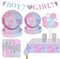 146 Pcs Gender Reveal Party Supplies – Tableware Set for 24 Guests (Blue and Pink)